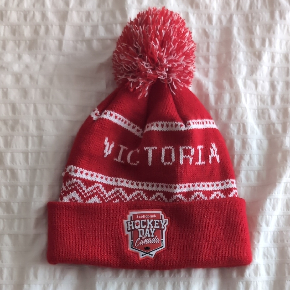 Red and White Hockey Day Canada Beanie Toque